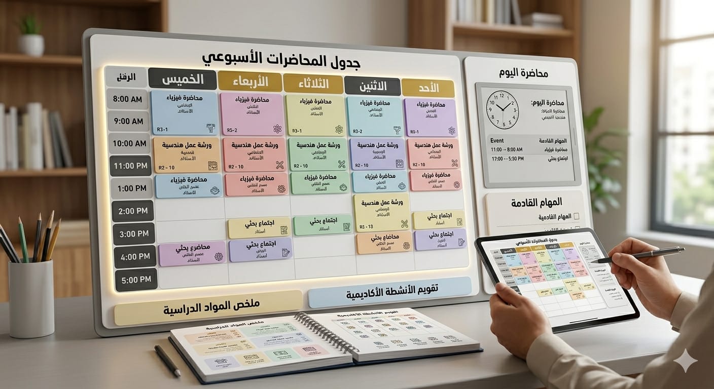 جدول المحاضرات